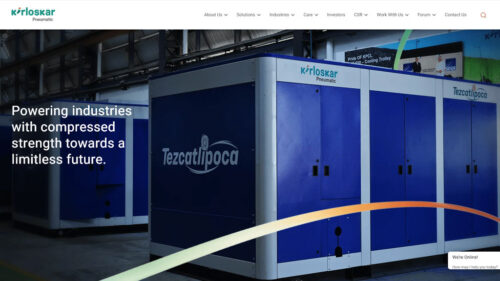 Industrial machinery at a Bio CNG plant, representing Kirloskar Pneumatic’s solutions.