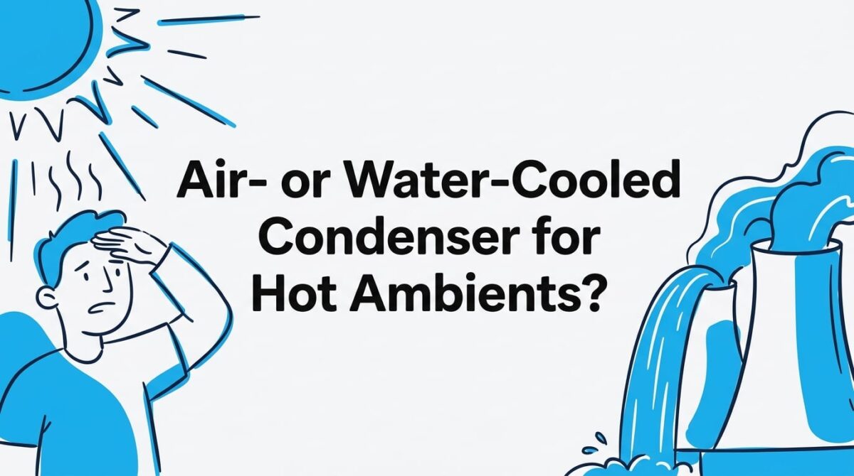 should i choose air-cooled or water-cooled condenser for hot ambients