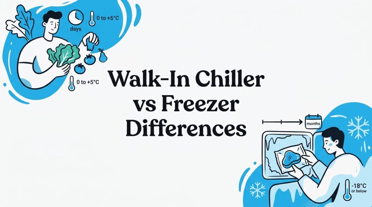 walk in chiller vs freezer differences