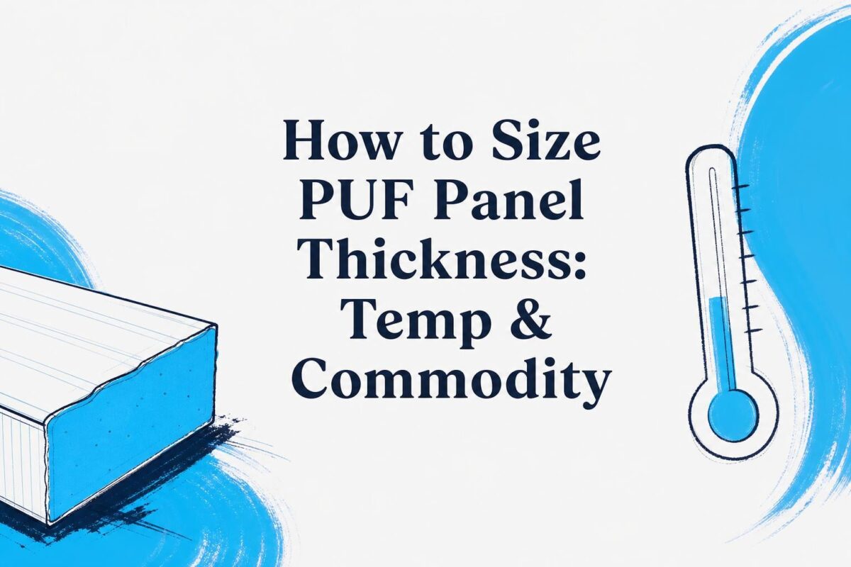 how to size puf panel thickness based on temperature range and commodity